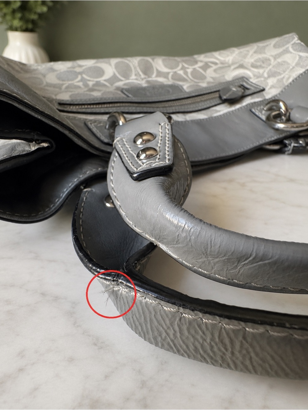 Coach Penelope F15533 Gray Signature Jacquard Shoulder Bag - Picture 5 of 5